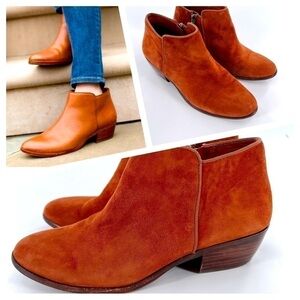 Sam Edelman Women's Petty Suede Booties Cognac size 6